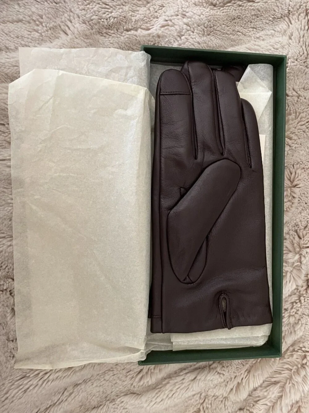 Downholme Women's Touchscreen Leather Cashmere Lined Gloves-NWT